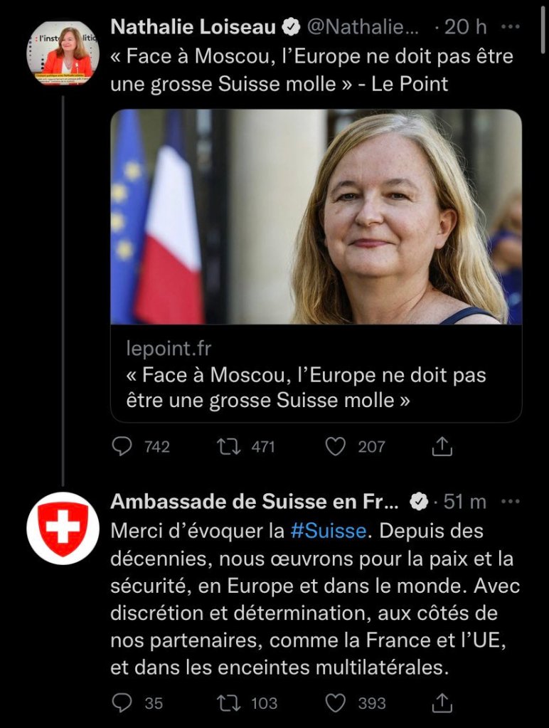 L'eurodéputée LREM Nathalie Loiseau insulte l'Europe de "grosse suisse molle"