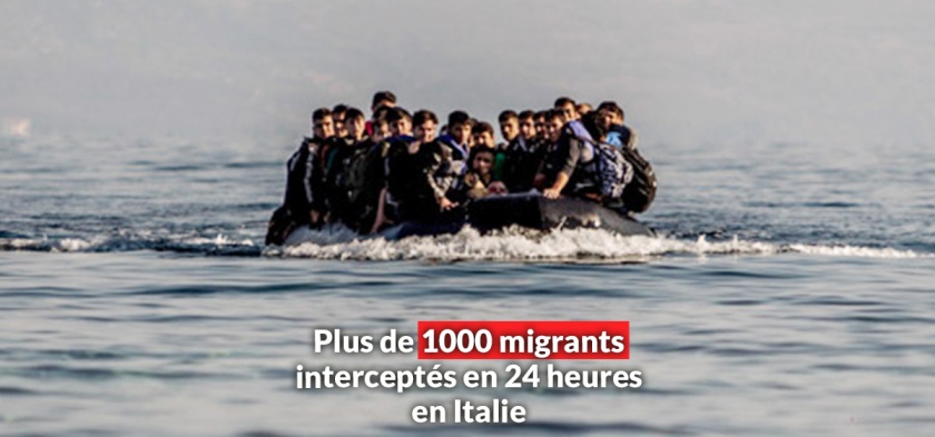 plus de 1000 migrants interceptes en 24 heures italie week end juillet 2022