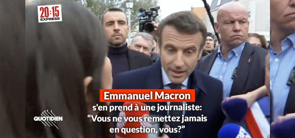 Macron sermonne une journaliste: “Vous ne vous remettez jamais en question,&nbsp;vous?”