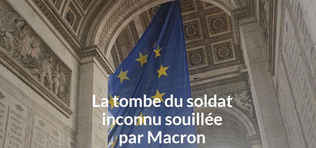 (MàJ) Macron remet le drapeau européen seul sous l&rsquo;Arc de&nbsp;Triomphe