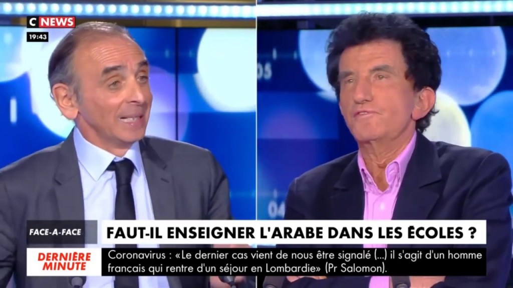 Débat Zemmour/Lang sur la langue&nbsp;arabe