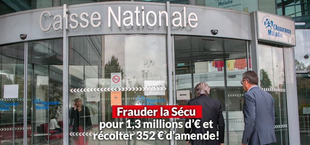 Il fraude la sécu à hauteur de 1,3 millions d&rsquo;euros et récolte 352 euros&nbsp;d&rsquo;amende!