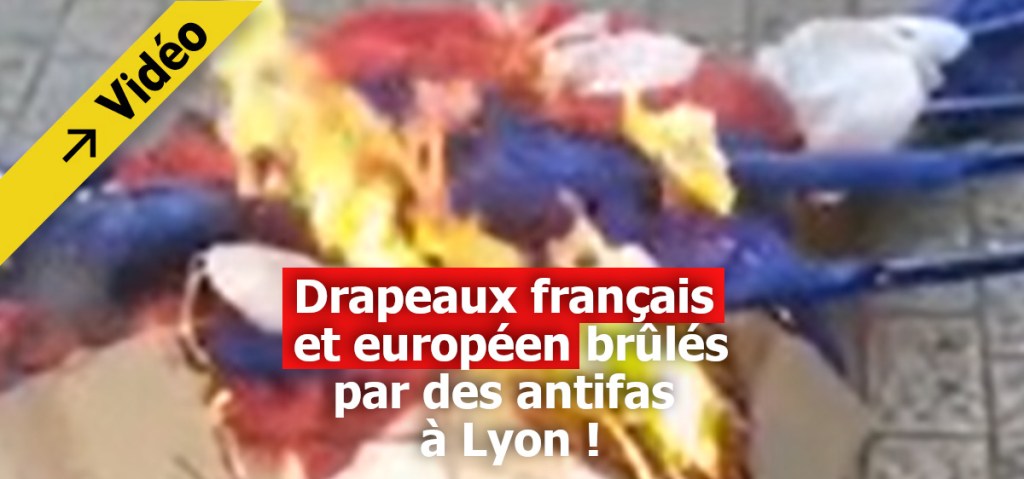 Un drapeau français brûlé publiquement par des antifas à&nbsp;Lyon