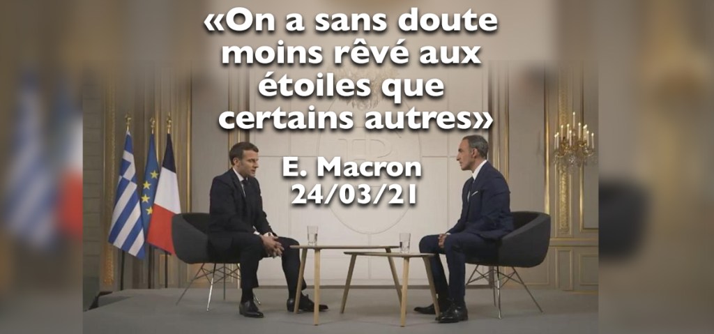 Macron attribue la lenteur européenne de la campagne vaccinale au fait de ne pas &laquo;&nbsp;rêver aux étoiles&nbsp;&raquo;